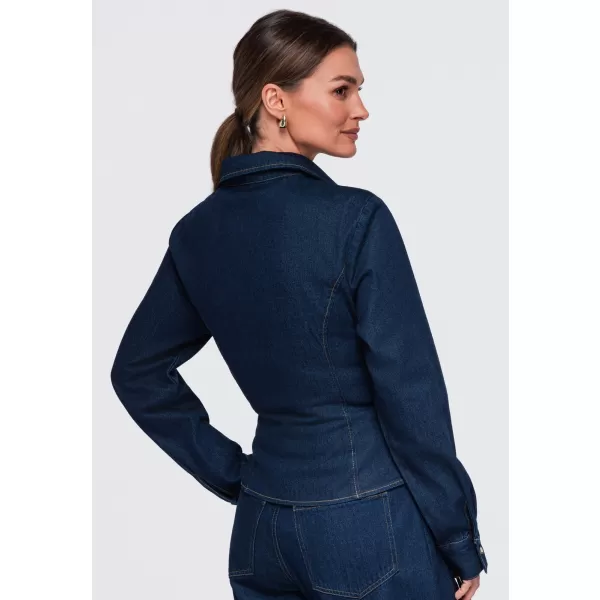  Cămașă de damă OMBRE OW-SH-E0070 ALBASTRU MARIN 
