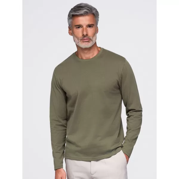  Tricou pentru bărbați OMBRE OM-LSBL-0142 MĂSLINE ÎNCHISE 