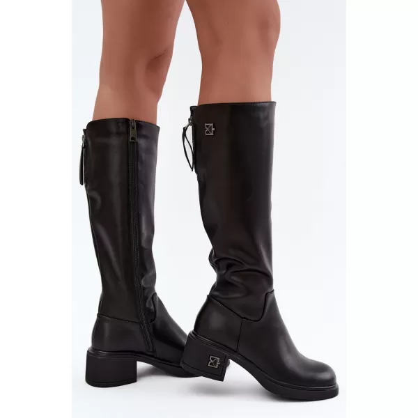  Cizme de dama VINCEZA 67056 PIELE NEAGRA 