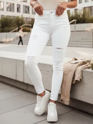 Pantaloni de dama DSTREET UY1871 ALB