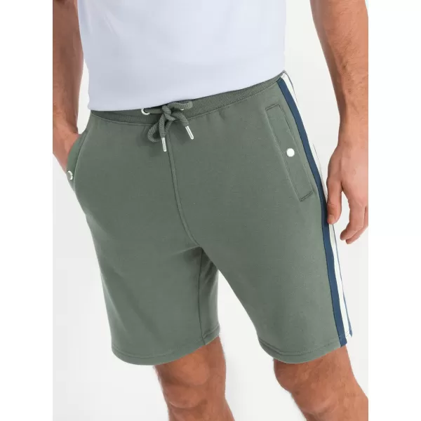  Set de pantaloni scurți pentru bărbați OMBRE Z128 GRI MELANGE/MĂSLINIU 