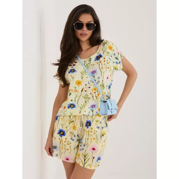  Pantaloni scurți de damă SUBLEVEL D73771M62489KD GALBEN STRĂLUCITOR 