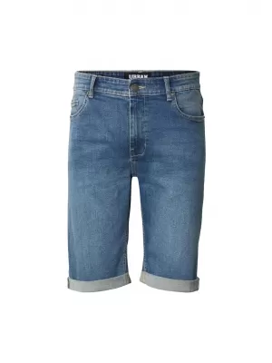 Pantaloni scurți pentru bărbați URBAN CLASSICS TB8457 ALBASTRU MEDIU PROFUND SPĂLAT