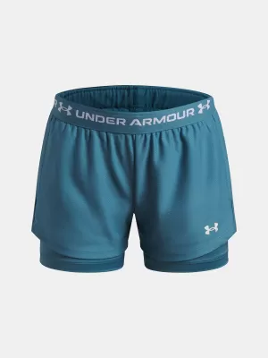 Pantaloni scurți pentru fete UNDER ARMOUR TECH PLAY UP 2N1 SHORT 6004985-466 ALBASTRU