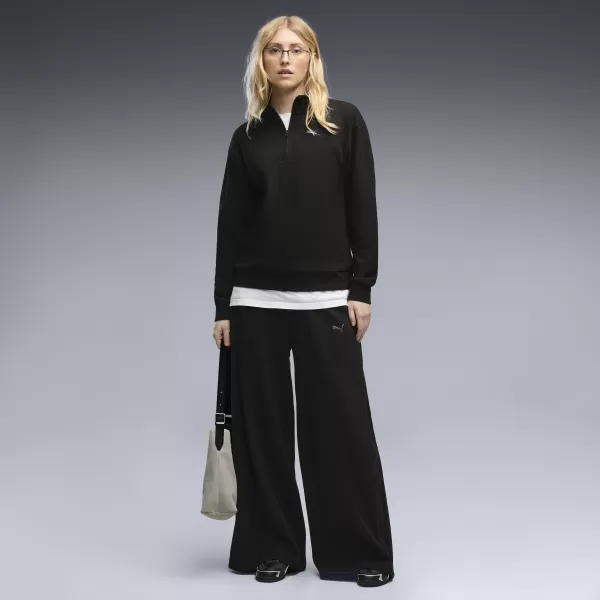  Pantaloni de trening pentru femei PUMA CLASS RELAXED WIDE LEG PANTS 69401301 PUMA NEGRU 