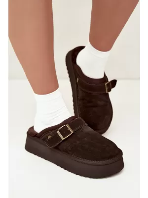 Papuci de damă BIG STAR SHOES UU274697 MARO/BEJ