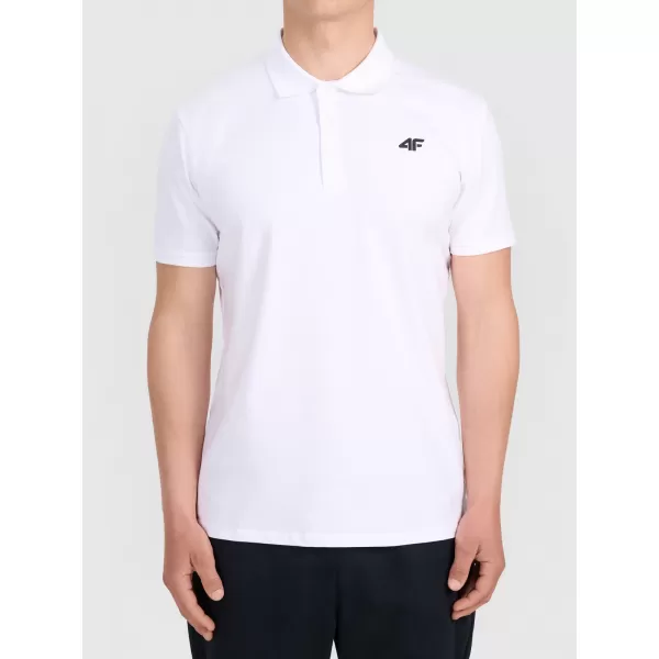  Tricou pentru bărbați cu guler 4F WMM00TPTSM0770 ALB 