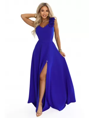 Rochie de femei NUMOCO 643-8 ALBASTRU DE FLOAREA DE COLT