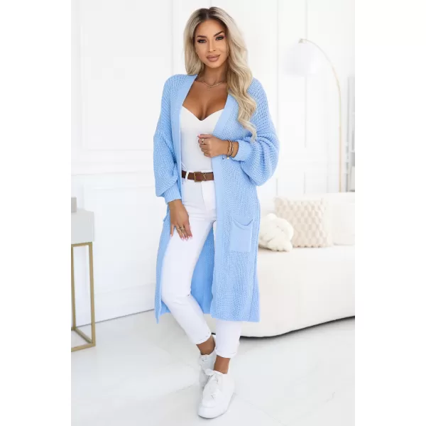  Cardigan de damă NUMOCO 627-3 ALBASTRU DESCHIS 