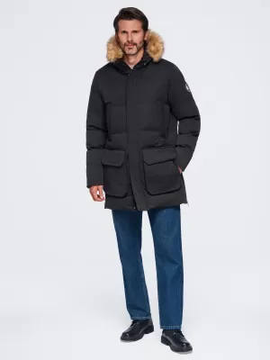 Parka pentru bărbați OMBRE OM-JALJ-0310 NEGRU
