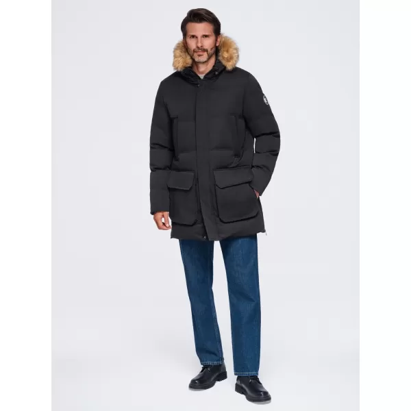  Parka pentru bărbați OMBRE OM-JALJ-0310 NEGRU 