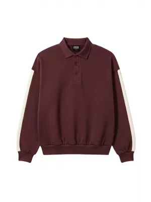 Tricou pentru bărbați cu guler URBAN CLASSICS TB8595-01151 CIREAȘĂ