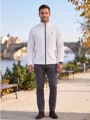 Hanorac pentru bărbați din fleece ALTISPORT ALM002852 ALB