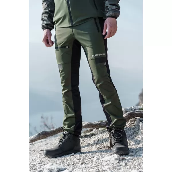  Pantaloni multisport impermeabili pentru bărbați NORDBLANC RIDGEWALK NBSPM8325 VERDE ÎNCHIS 