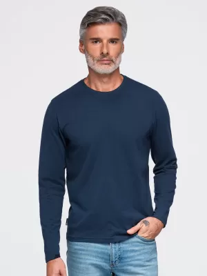 Tricou pentru bărbați OMBRE OM-LSBL-0142 ALBASTRU MARIN