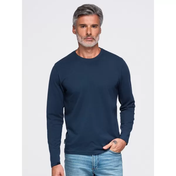  Tricou pentru bărbați OMBRE OM-LSBL-0142 ALBASTRU MARIN 