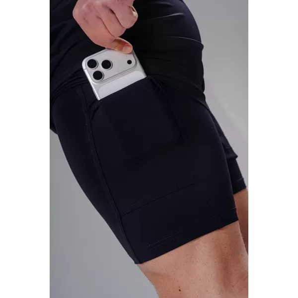  Pantaloni scurți de antrenament cu două straturi NEBBIA PRIMAL 878 NEGRU 