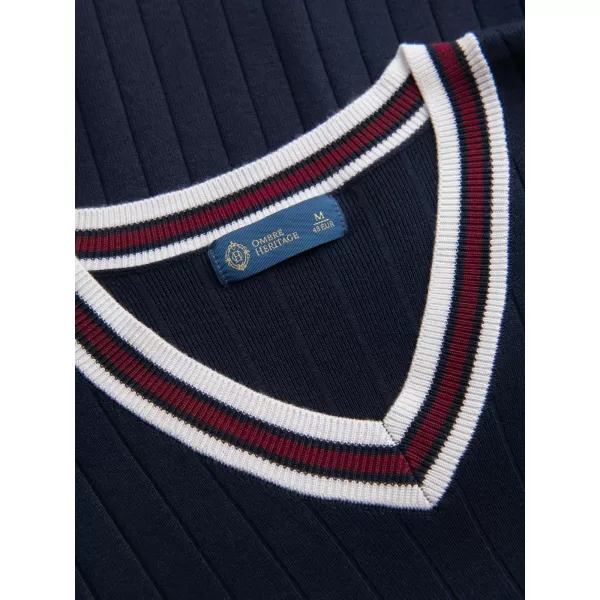  Tricou pentru bărbați OMBRE OM-TSCT-0266 ALBASTRU MARIN 