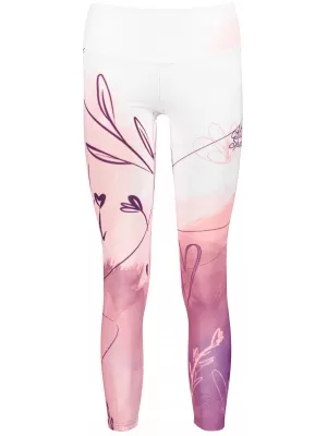 Jambiere lungi premium pentru femei (dimensiuni noi) ALTISPORT VOJ/ALW083LEG05 ALB ROZ