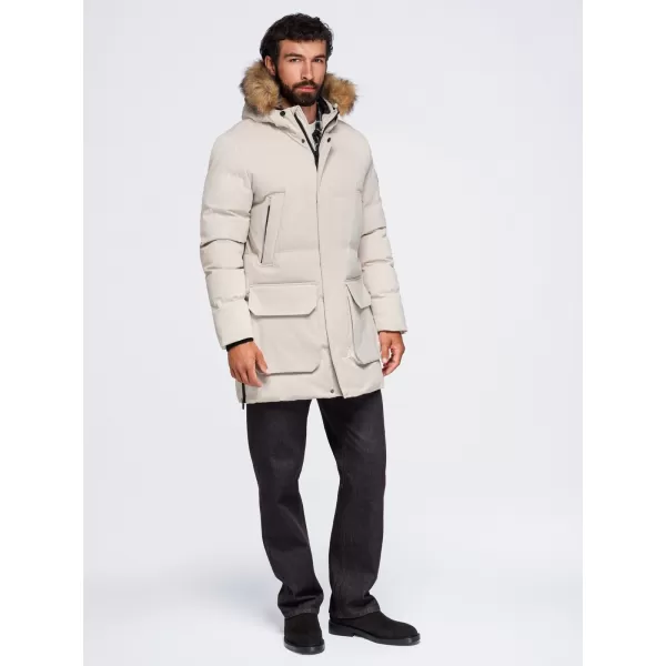  Parka pentru bărbați OMBRE OM-JALJ-0310 CREMĂ 
