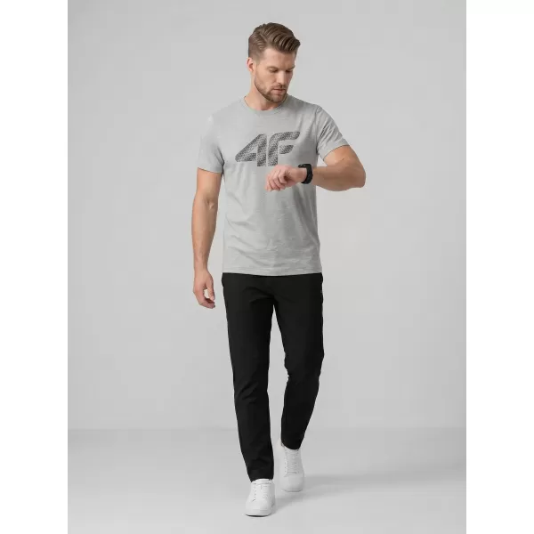  Tricou pentru bărbați 4F WMM00TTSHM3342 MELANGE GRI DESCHIS RECE 