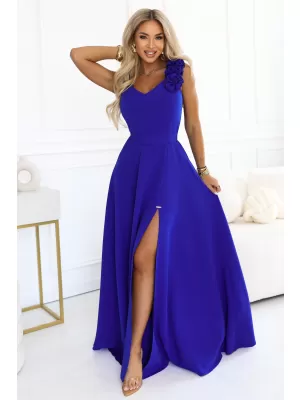 Rochie de femei NUMOCO 643-8 ALBASTRU DE FLOAREA DE COLT