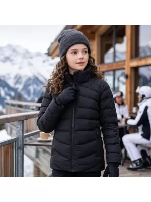 Jachetă ultrauşoară pentru copii ALPINE PRO RETERO NEGRU