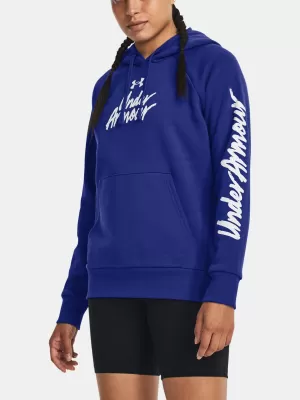 Hanorac de dama UNDER ARMOUR UA RIVAL FLEECE GRAPHIC HDY 1379609-400 ALBASTRU