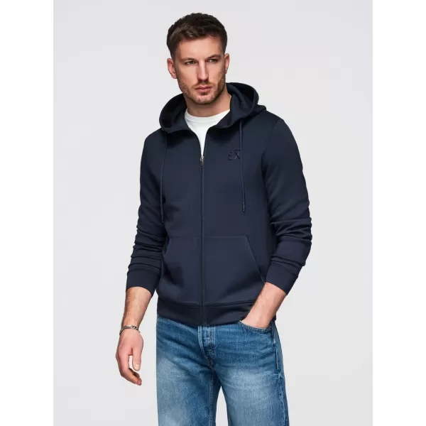  Hanorac pentru bărbați OMBRE OM-SZBC-0196 ALBASTRU MARIN 