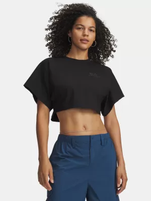 Tricou pentru femei UNDER ARMOUR CROPPED SCRIPT SS TEE 6009677-008 NEGRU