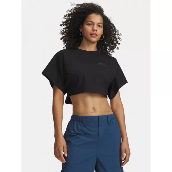  Tricou pentru femei UNDER ARMOUR CROPPED SCRIPT SS TEE 6009677-008 NEGRU 