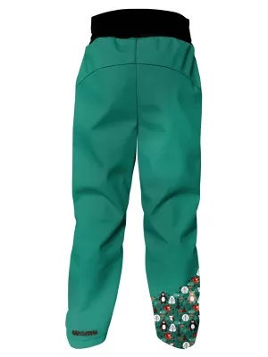 Pantaloni softshell pentru copii WAMU MEDVĚDI TURCOAZ