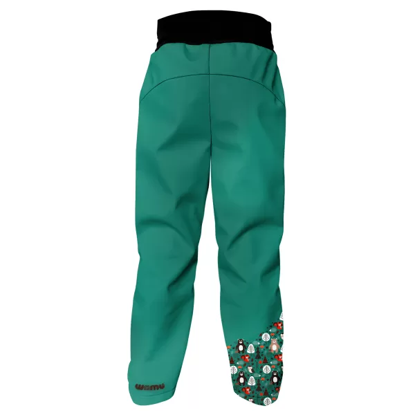  Pantaloni softshell pentru copii WAMU MEDVĚDI TURCOAZ 