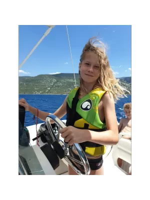 Vestă de înot SPINERA Youth Neopren 50N VERDE/GALBEN