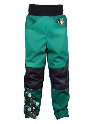 Pantaloni softshell pentru copii WAMU MEDVĚDI TURCOAZ