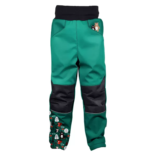  Pantaloni softshell pentru copii WAMU MEDVĚDI TURCOAZ 