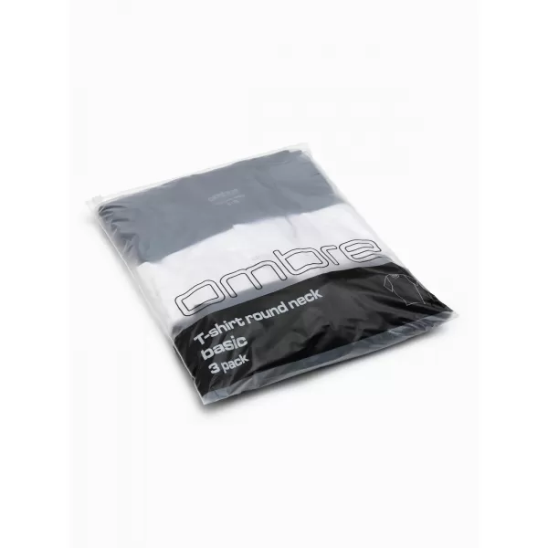  Tricou pentru bărbați OMBRE OM-TSBS-0268 NEGRU/ALB/ALBASTRU 
