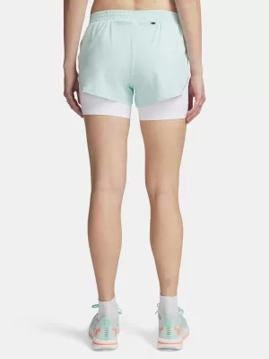 Pantaloni scurți de damă UNDER ARMOUR UA VELOCITI PRO 4IN 2N1 SHORT 6009610-703 VERDE