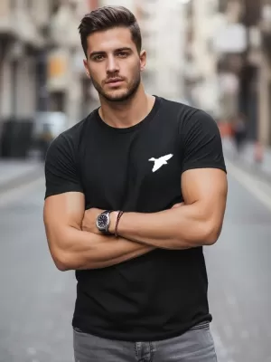 Tricou pentru bărbați DSTREET NX0183R-BK NEGRU