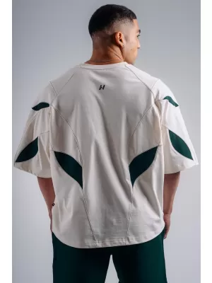 Tricou supradimensionat cu capac pompă NEBBIA PRIMAL 871 CREMĂ