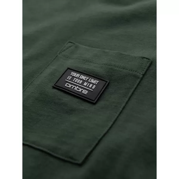  Tricou pentru bărbați OMBRE OM-TSCT-0305 MĂSLINE ÎNCHISE 