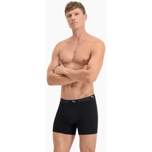  Boxeri pentru bărbați PUMA SPORT COTTON BOXER 2P 93552101 NEGRU 