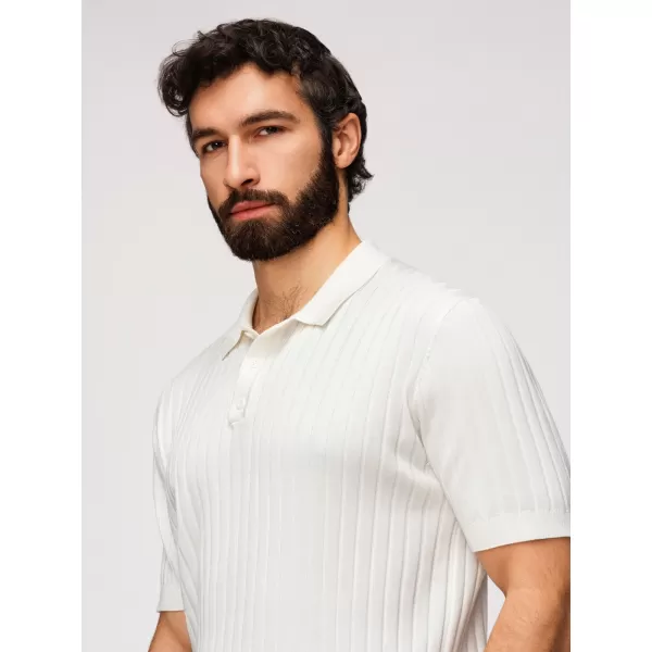  Tricou pentru bărbați cu guler OMBRE OM-POSS-0169 ALB SPART 