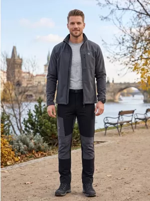 Pantaloni softshell pentru bărbați ALPINE PRO AKAN 3 NEGRU