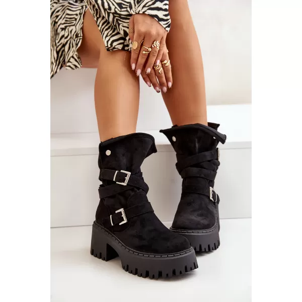  Botine de dama BOTO QH7825/DA185 NEGRU 