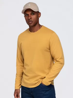 Tricou pentru bărbați OMBRE OM-LSBL-0142 MUŞTAR