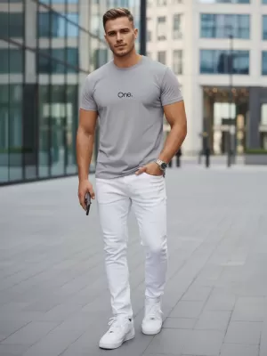 Tricou pentru bărbați DSTREET NX5125R-SL GRI DESCHIS