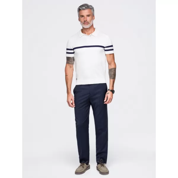  Tricou polo pentru bărbați OMBRE OM-POSS-0177 ALB 