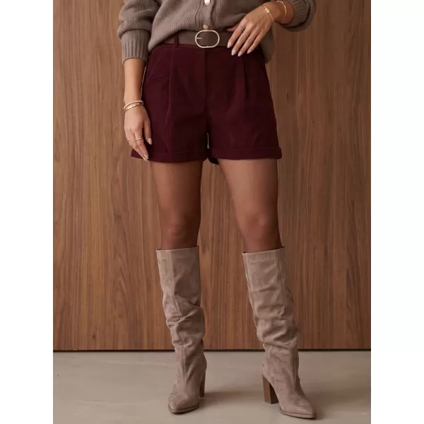  Pantaloni scurți de damă DSTREET SY0607 BURGUNDIA 