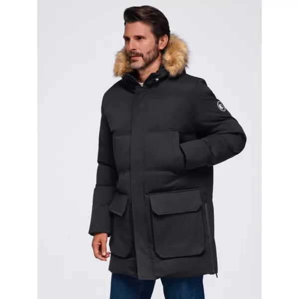  Parka pentru bărbați OMBRE OM-JALJ-0310 NEGRU 